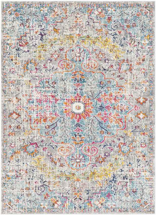 Olivia Traditional Teal/Beige Area Rug
