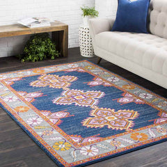 Isla Traditional Navy/Gray Area Rug
