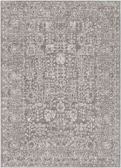 Leo Traditional Charcoal/Ivory Area Rug