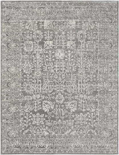 Leo Traditional Charcoal/Ivory Area Rug