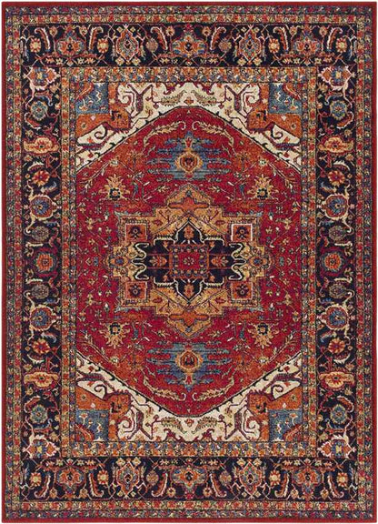 Elanor Traditional Dark Red Area Rug