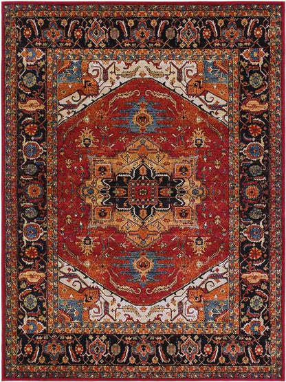 Elanor Traditional Dark Red Area Rug