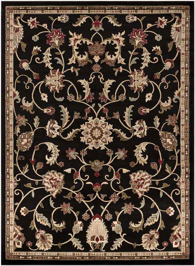 George Traditional Black Area Rug