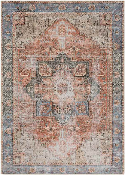 Nora Traditional Brown/Tan/Ivory Washable Mandala Area Rug