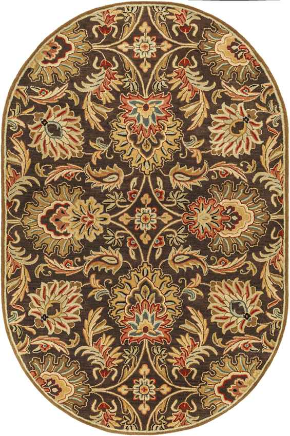 Lyon Traditional Dark Brown Area Rug