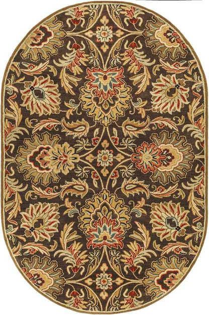 Lyon Traditional Dark Brown Area Rug