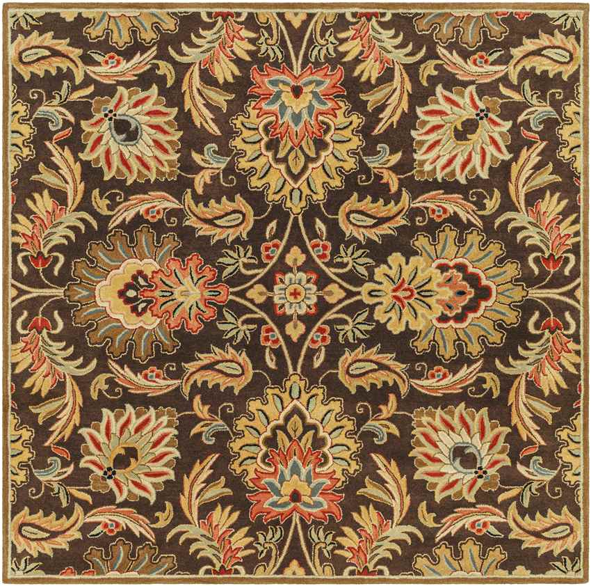 Lyon Traditional Dark Brown Area Rug