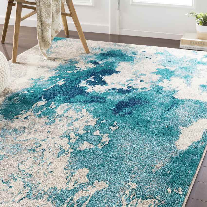 Perpignan Modern Aqua Area Rug