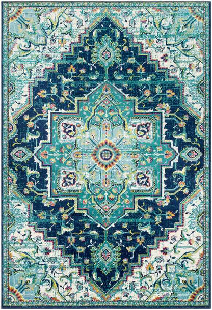 Metz Traditional Teal Area Rug