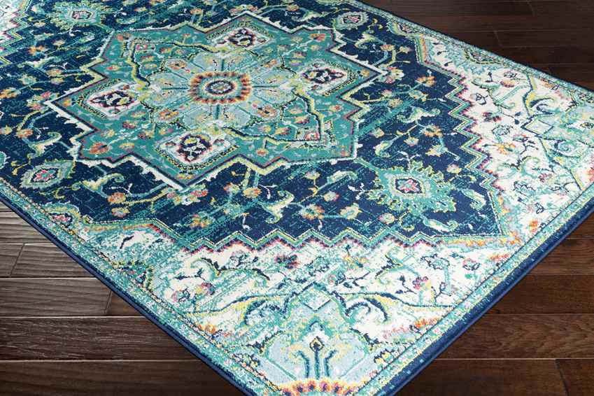 Metz Traditional Teal Area Rug