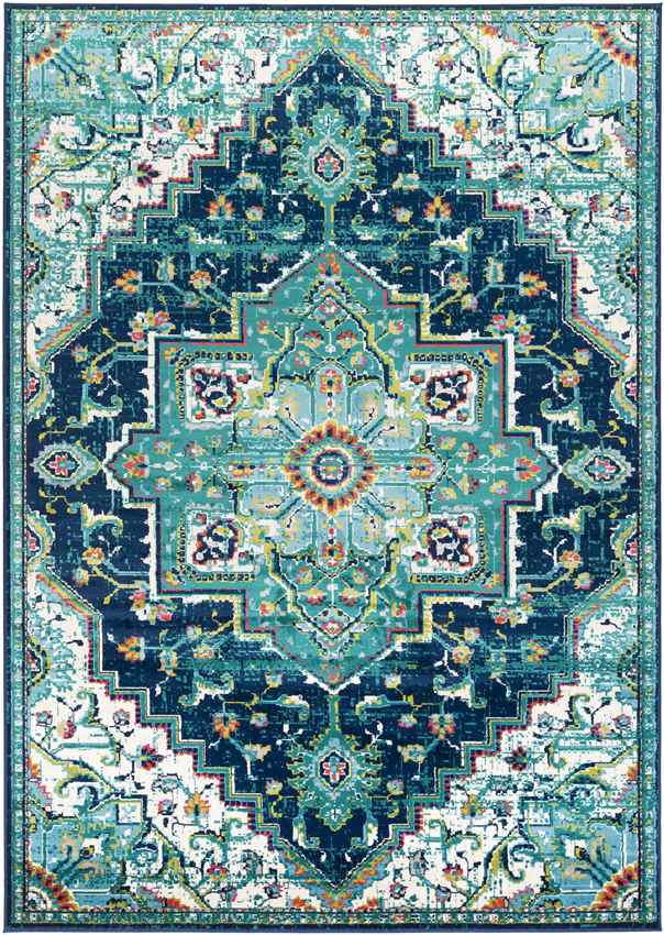 Metz Traditional Teal Area Rug