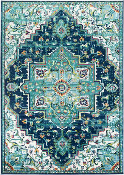 Metz Traditional Teal Area Rug
