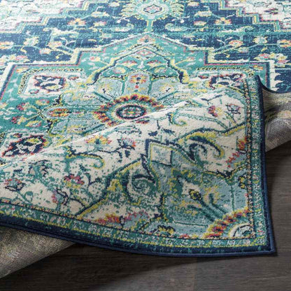 Metz Traditional Teal Area Rug