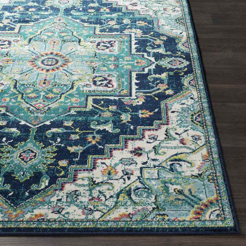 Metz Traditional Teal Area Rug