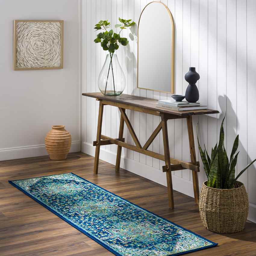 Metz Traditional Teal Area Rug