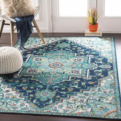 Metz Traditional Teal Area Rug