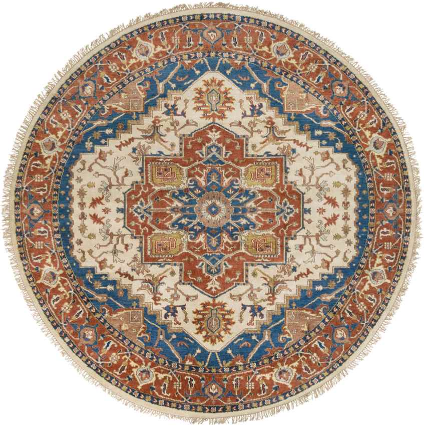 Pessac Traditional Burnt Orange Area Rug