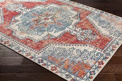 Henry Traditional Bright Red Area Rug