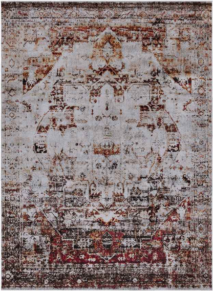 Libourne Traditional Burgundy Area Rug