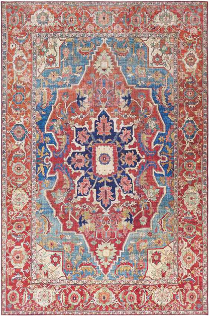 Nievre Traditional Burnt Orange Area Rug
