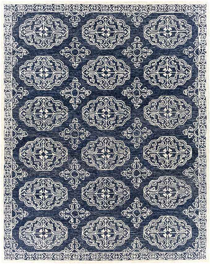 Arezzo Traditional Dark Blue Area Rug