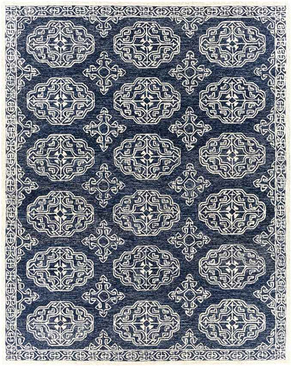 Arezzo Traditional Dark Blue Area Rug