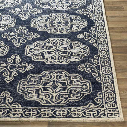 Arezzo Traditional Dark Blue Area Rug