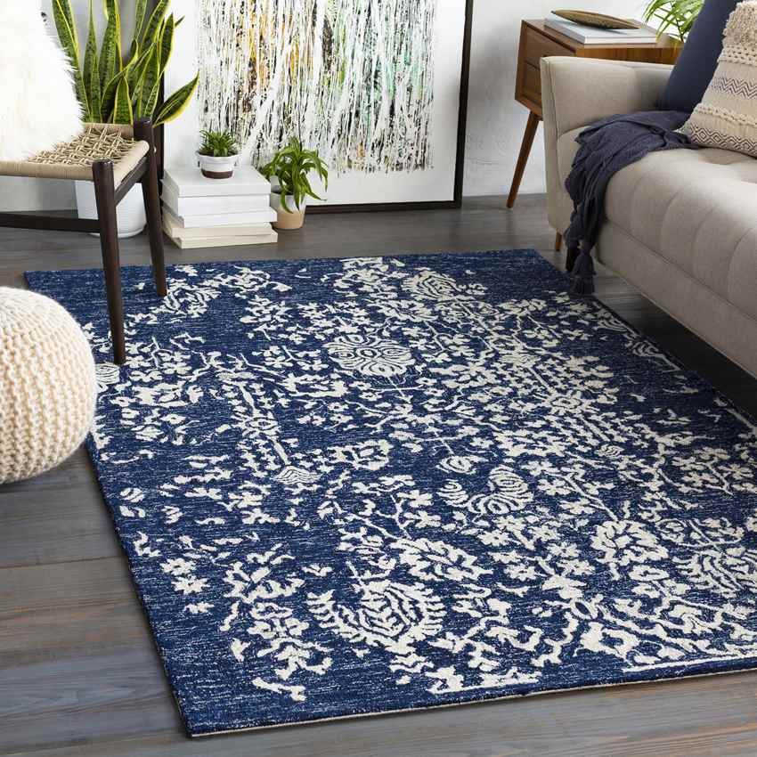 Cesena Traditional Dark Blue Area Rug