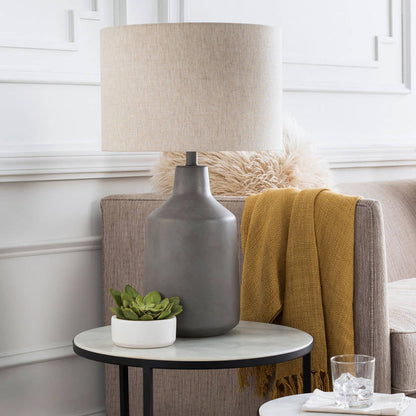 Klos Traditional Taupe Table Lamp