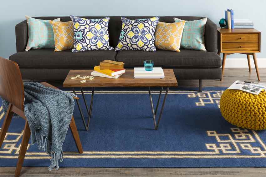 Adrian Modern Navy/Khaki Area Rug