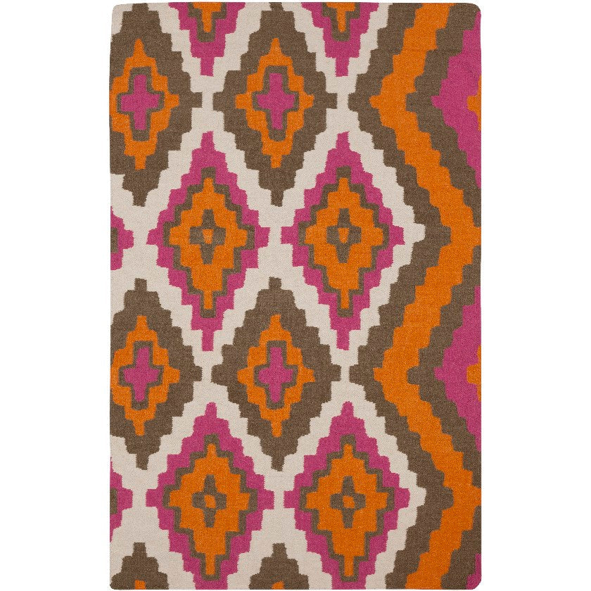 Ailey Global Pumpkin/Raspberry Area Rug