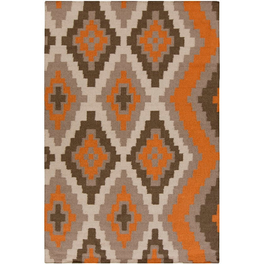 Ailey Global Orange/Gray Area Rug