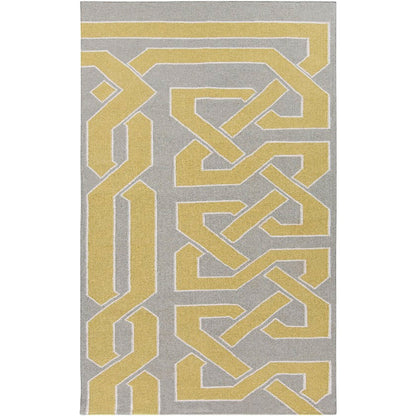 Akhiok Global Gray/Dark Yellow Area Rug