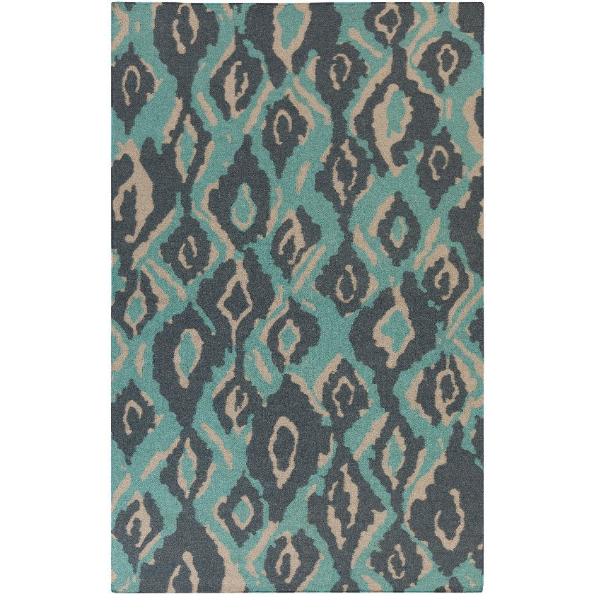 Akron Global Aqua/Dark Green Area Rug