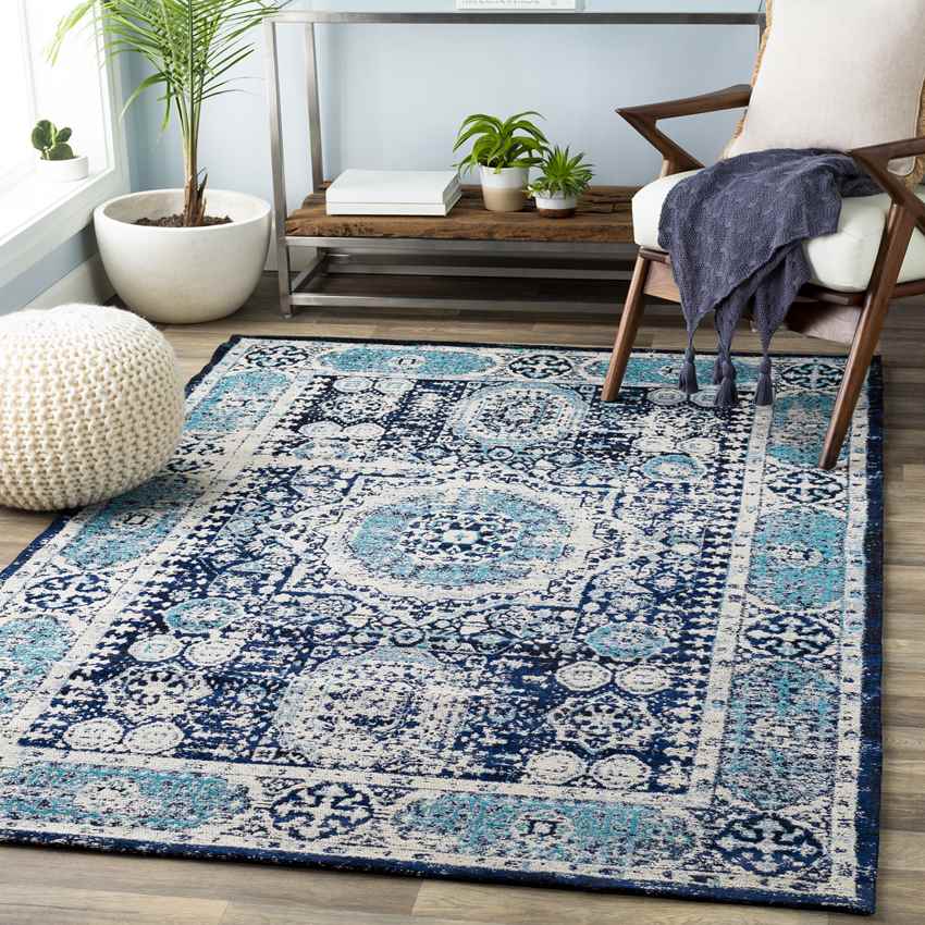 Pesaro Traditional Navy/Light Gray Area Rug