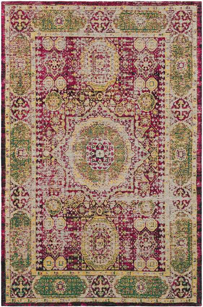 Pesaro Traditional Bright Pink/Saffron Area Rug