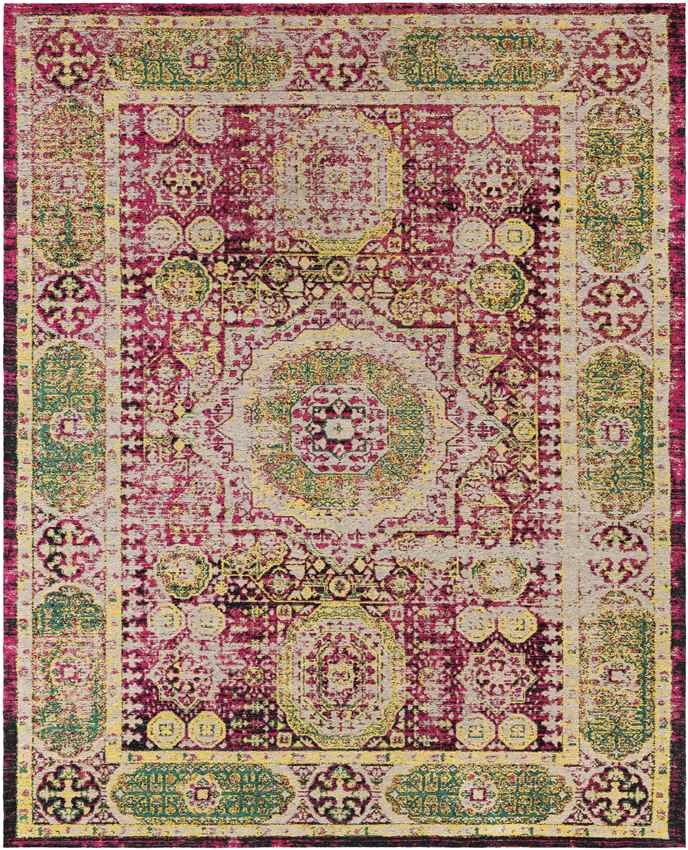 Pesaro Traditional Bright Pink/Saffron Area Rug