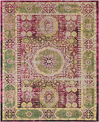 Pesaro Traditional Bright Pink/Saffron Area Rug