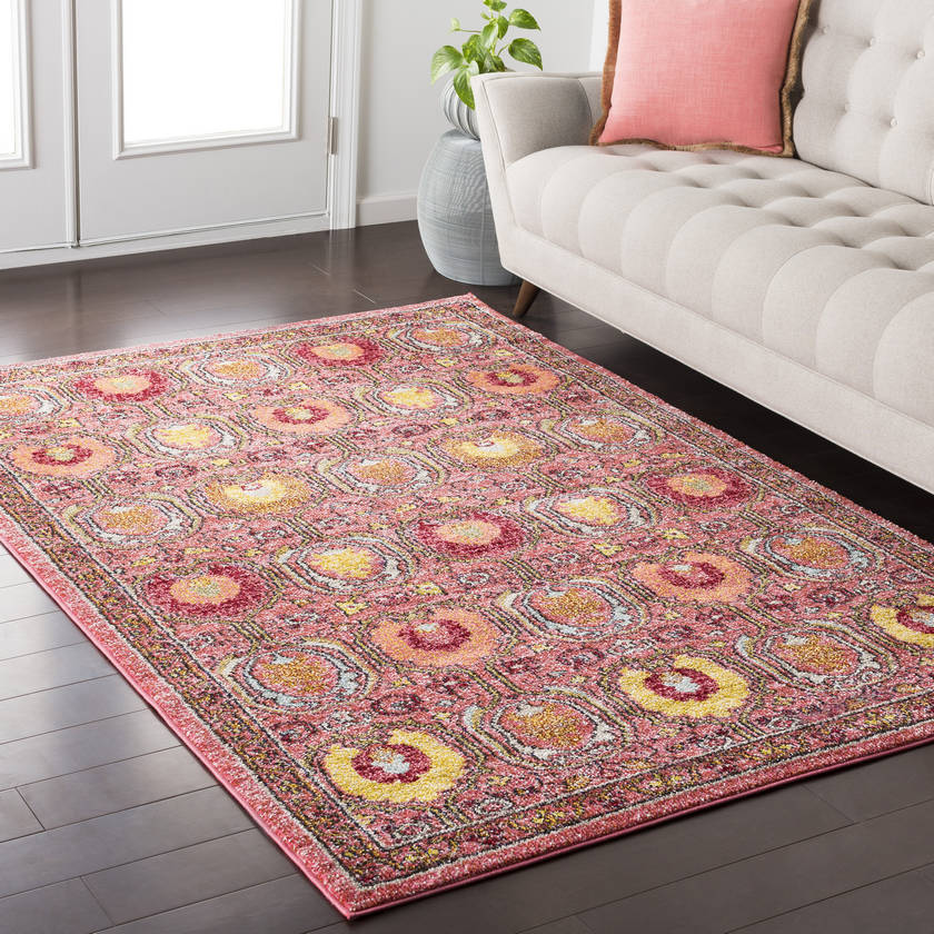 Keleigh Global Pink/Rust Area Rug