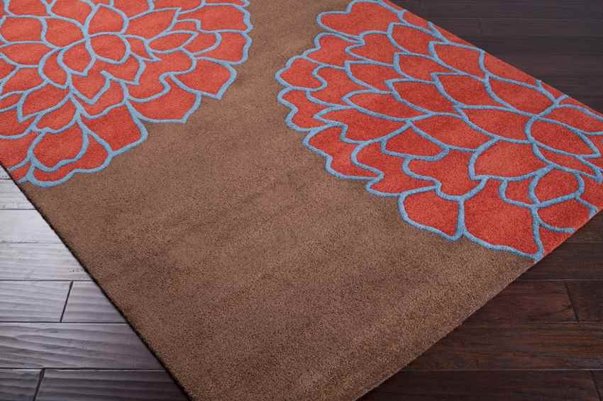 Aniak Modern Brown/Sky Red Area Rug