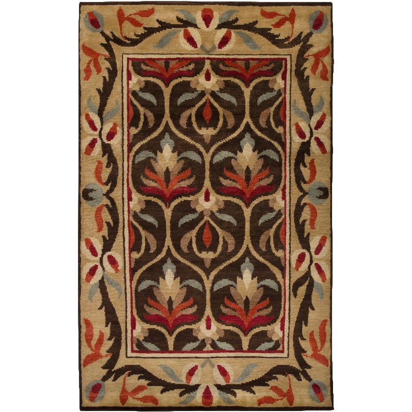 Ardencroft Traditional Dark Brown/Tan Area Rug