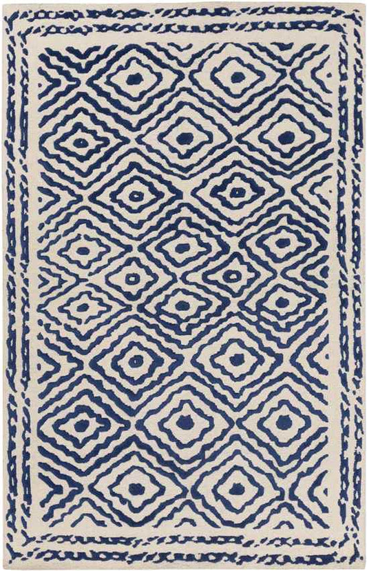 Ashland Modern Blue/Ivory Area Rug