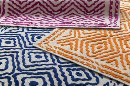 Ashland Modern Blue/Ivory Area Rug