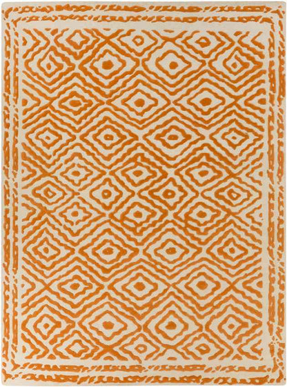 Ashland Modern Burnt Orange/Beige Area Rug