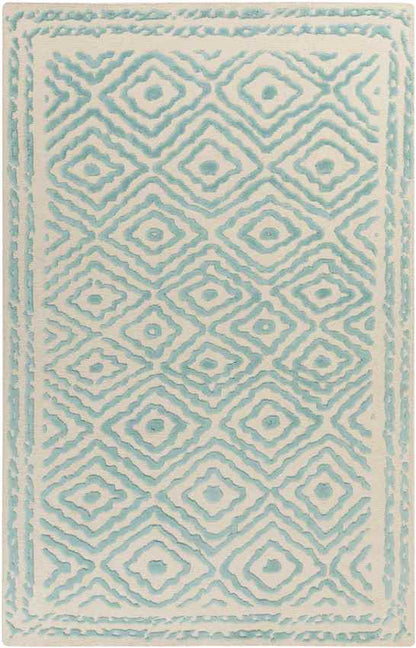 Ashland Modern Teal/Beige Area Rug