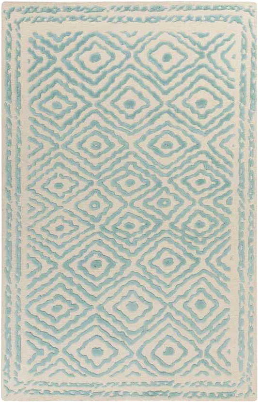 Ashland Modern Teal/Beige Area Rug