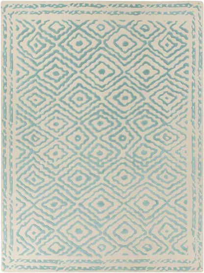 Ashland Modern Teal/Beige Area Rug
