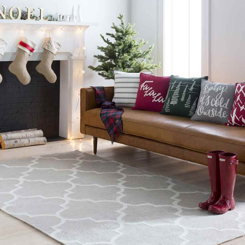 Woord Modern Grey/Off White Area Rug