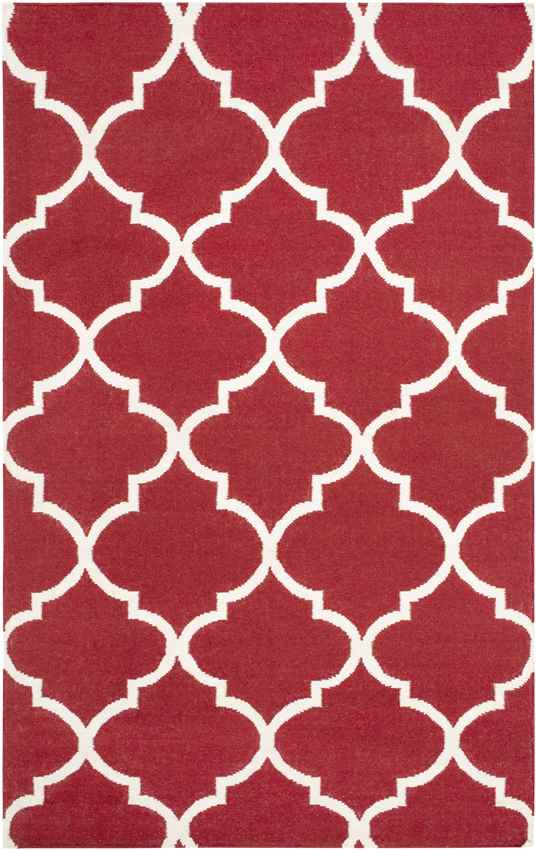 Woord Modern Brick Red Area Rug