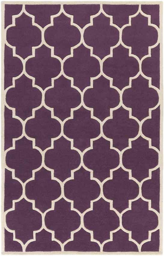Azusa Modern Purple/Off-White Area Rug